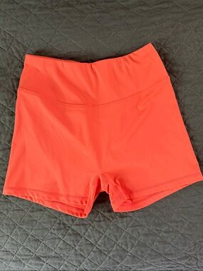 High-Waist Orange Bike Shorts for Women
